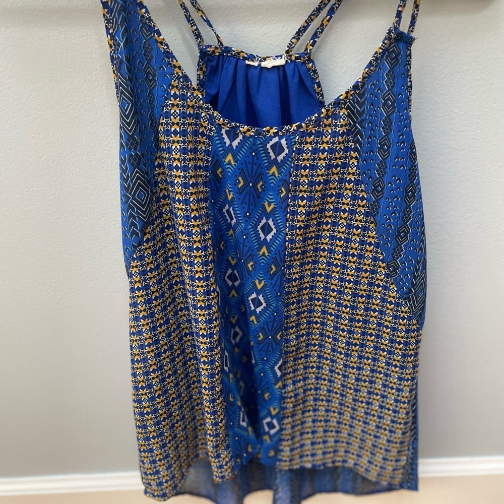 Blue Patterned Women's Top